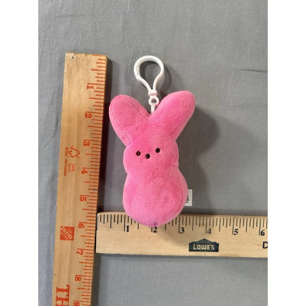 Peeps Brand Pink Bunny Keychain or Backpack Clip 4.25
